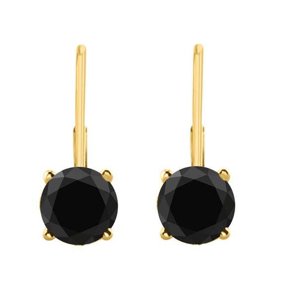 0.20 Cttw Leverback Natural Black Diamond Earrings - Picture 10 of 12